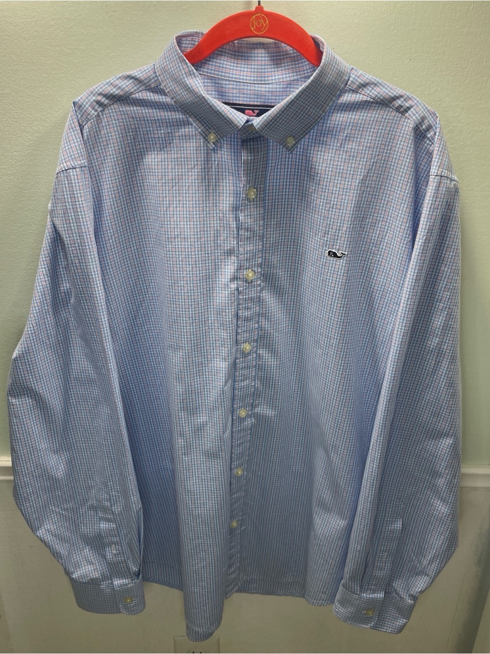 Vineyard Vines Light Blue & White Micro-Check Button-Down Shirt